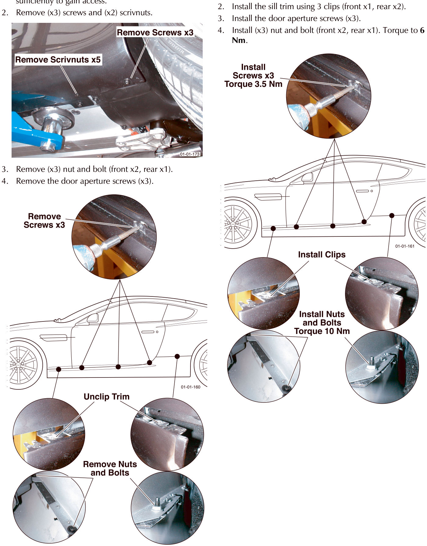 Photo showing removal of screws and scrivnuts in the wheel arch area