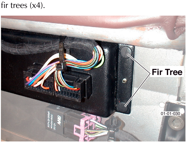 Photo showing the seat module held in place by fir trees