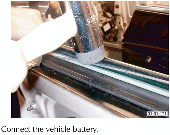 Image showing the installation of the door outer weather strip
