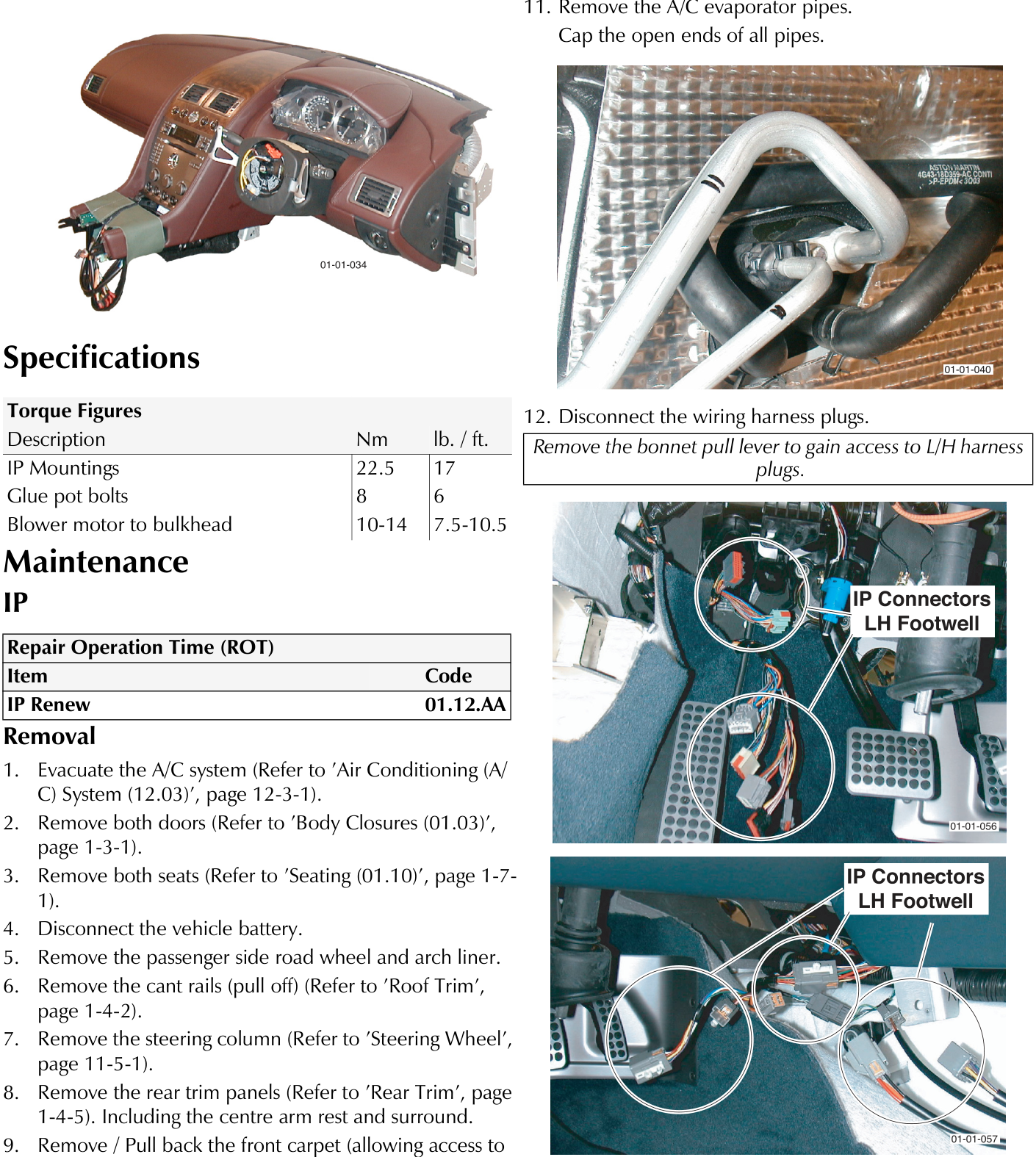 Aston Martin DB9 instrument panel assembly with wiring harnesses exposed