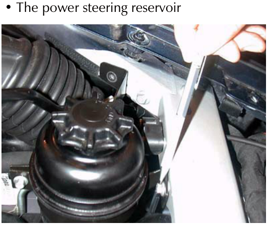 The power steering reservoir