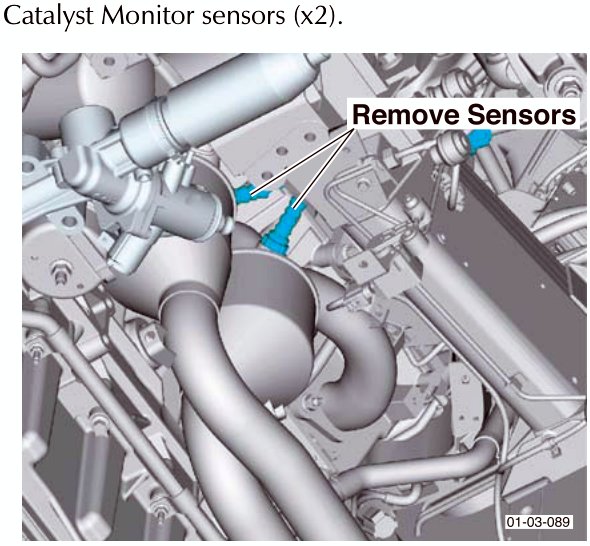 View of sensor locations with callout Remove Sensors