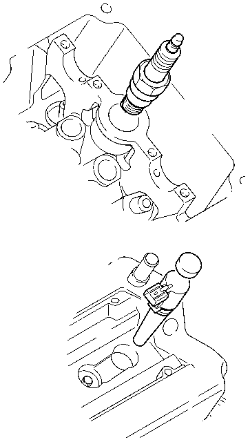 Diagram showing the location of the crank position sensor on the engine block