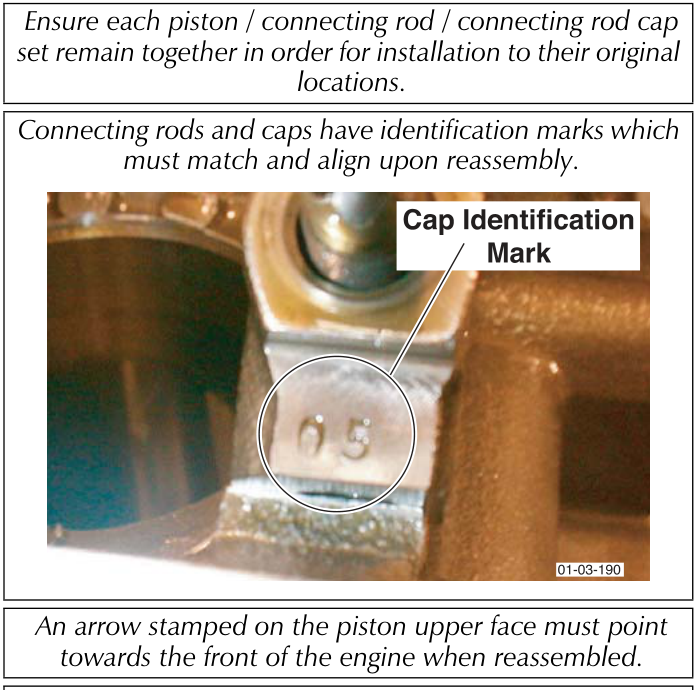 Close-up image of an identification mark stamped on a connecting rod cap