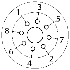 Diagram showing numbered tightening sequence for eight flywheel mounting bolts