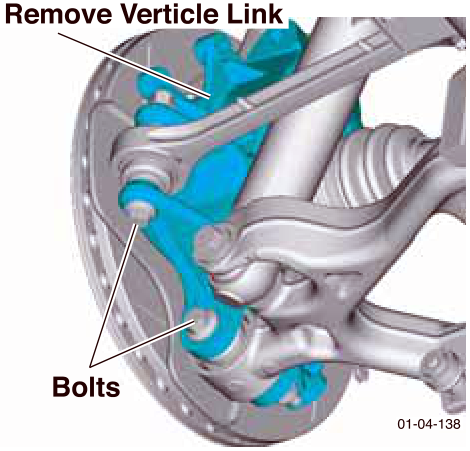 Vertical link connection with callouts Remove Verticle Link and Bolts