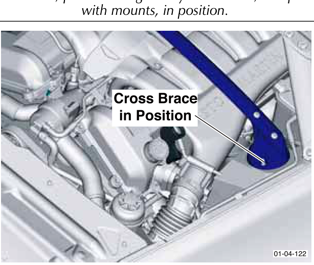 Engine bay cross brace installed in position