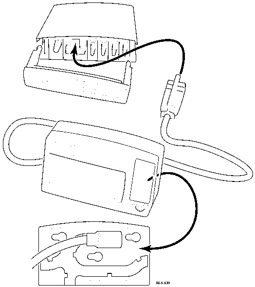 Diagram showing the connection of the extension lead between the receiver module and the display unit.