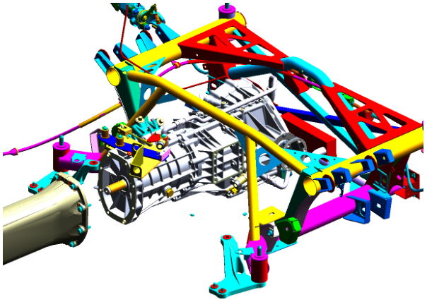 Diagram showing the transaxle being removed from the rear subframe assembly