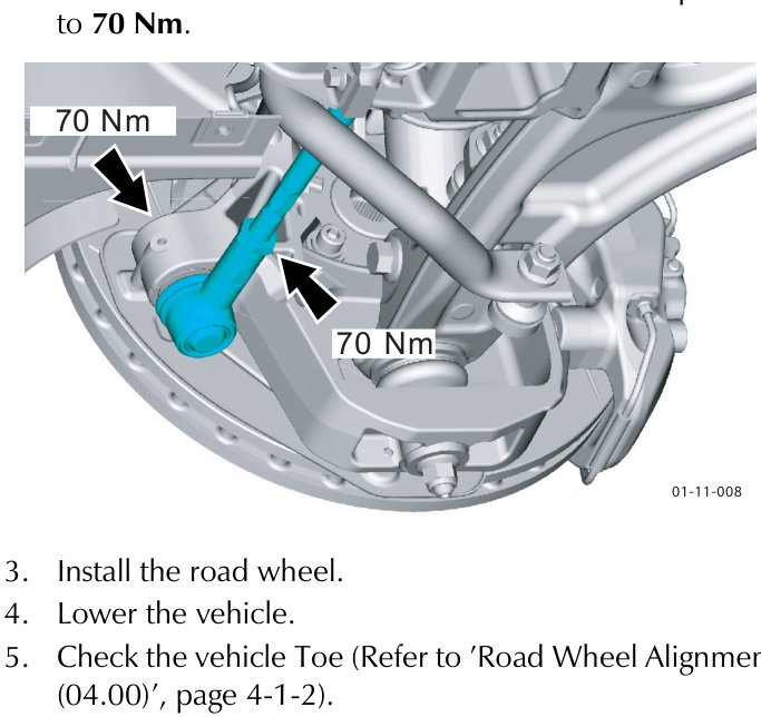 Diagram showing removal of track rod end with callout labels 'Remove image'