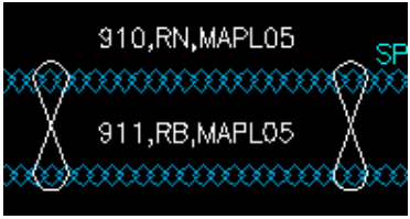 Diagram showing high speed CAN wire symbols with examples 910 RN MAPL 05 and 911 RB MAPL 05