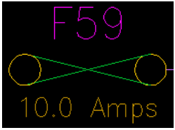Fuse symbol F59 rated at 10.0 Amps