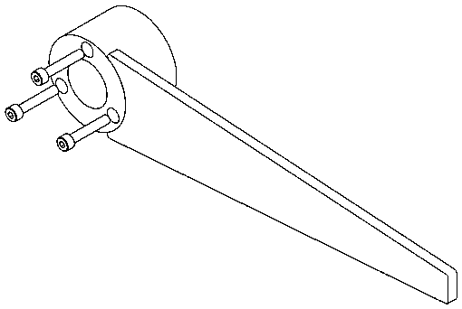 A long metal tool with a cylindrical head featuring two protruding pins, used for holding the crankshaft.
