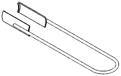 A long, flat metal tool with a U-shaped cutout at one end, designed for disconnecting filler necks.
