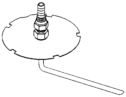 Fuel tank drainage adaptor tool with circular base and threaded stem