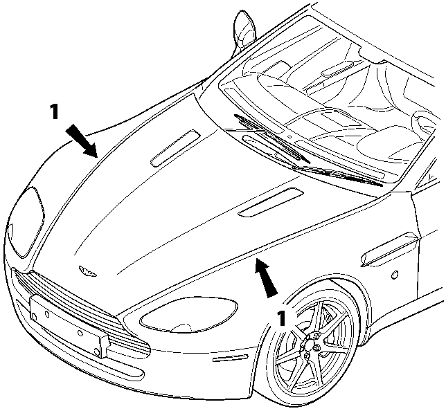 Car front view showing bonnet and door handle area