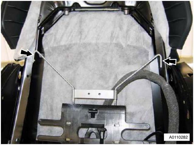 View from above showing the lumbar adjustment frame being moved to access the squab motor