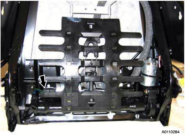 Lumbar support frame with arrows pointing to screws