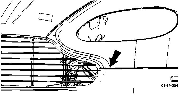 Front Bumper with arrow pointing to clip