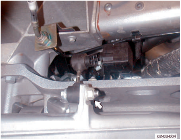Lower suspension arm with bolt and washer