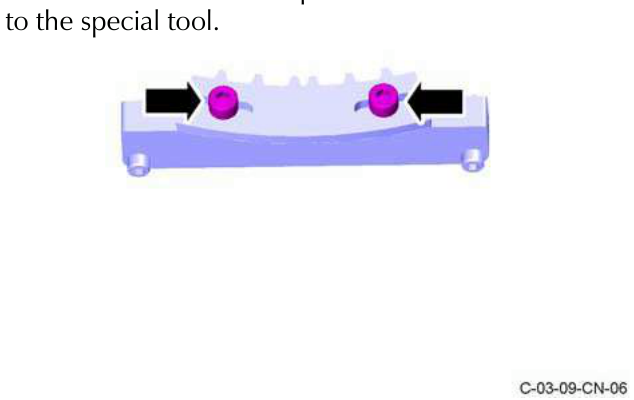Two socket cap screws on special tool