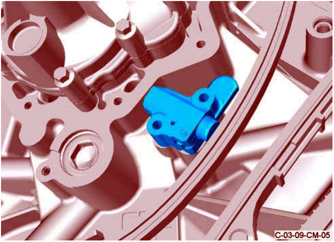 Timing chain tensioner removed