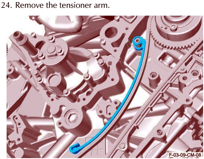 Tensioner arm removed