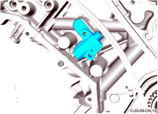 Timing chain tensioner removed
