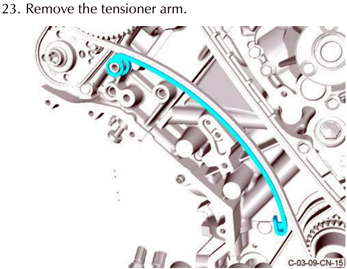Tensioner arm removed