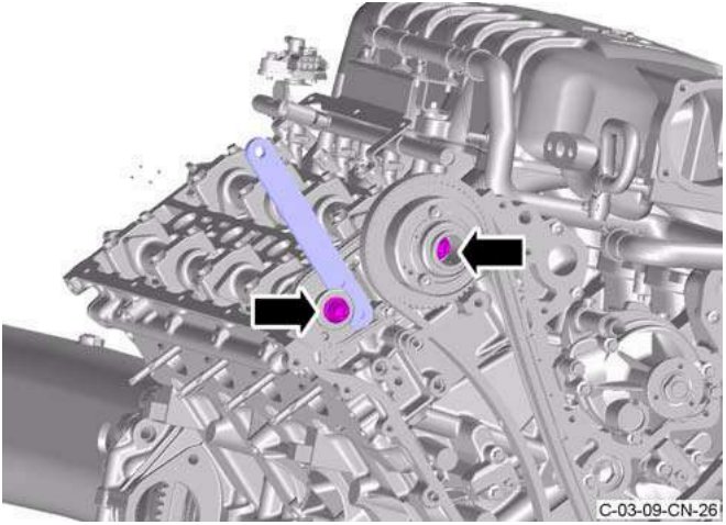 Torx bolts being torqued on camshaft sprocket
