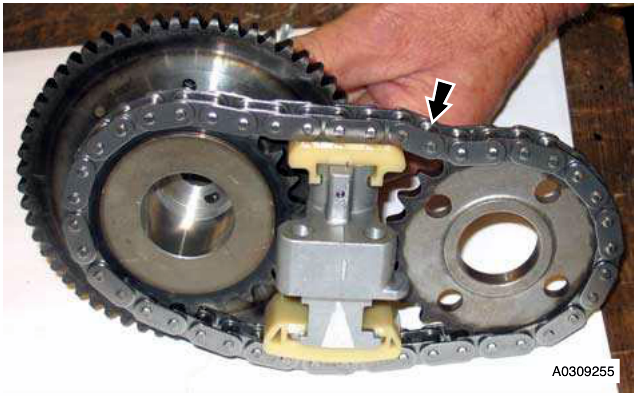 Secondary timing chain and tensioner assembly