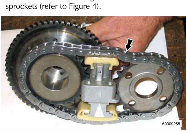 Secondary timing chain and tensioner assembly