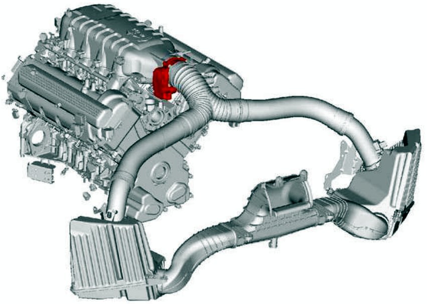 Engine with motorised throttle unit highlighted