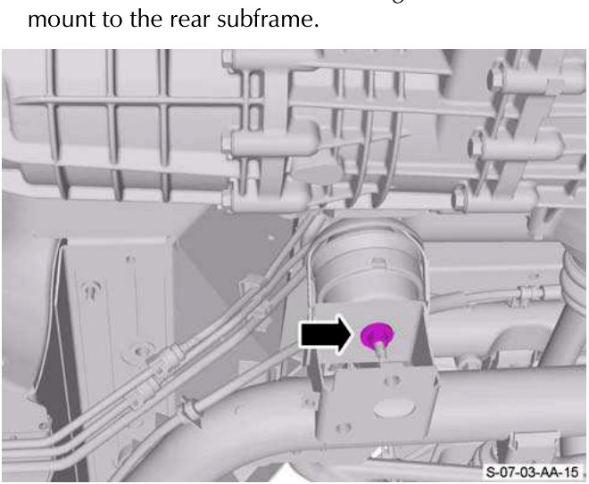 Diagram showing a nut on a transaxle mount, labeled F5.