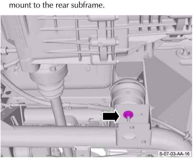 Diagram showing a nut on a transaxle mount, labeled F6.