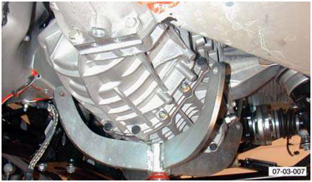 Transmission jack positioned under transaxle