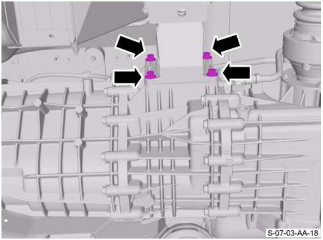 Bolts attaching left side transaxle mount bracket