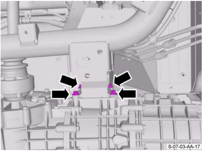 Bolts attaching right side transaxle mount bracket