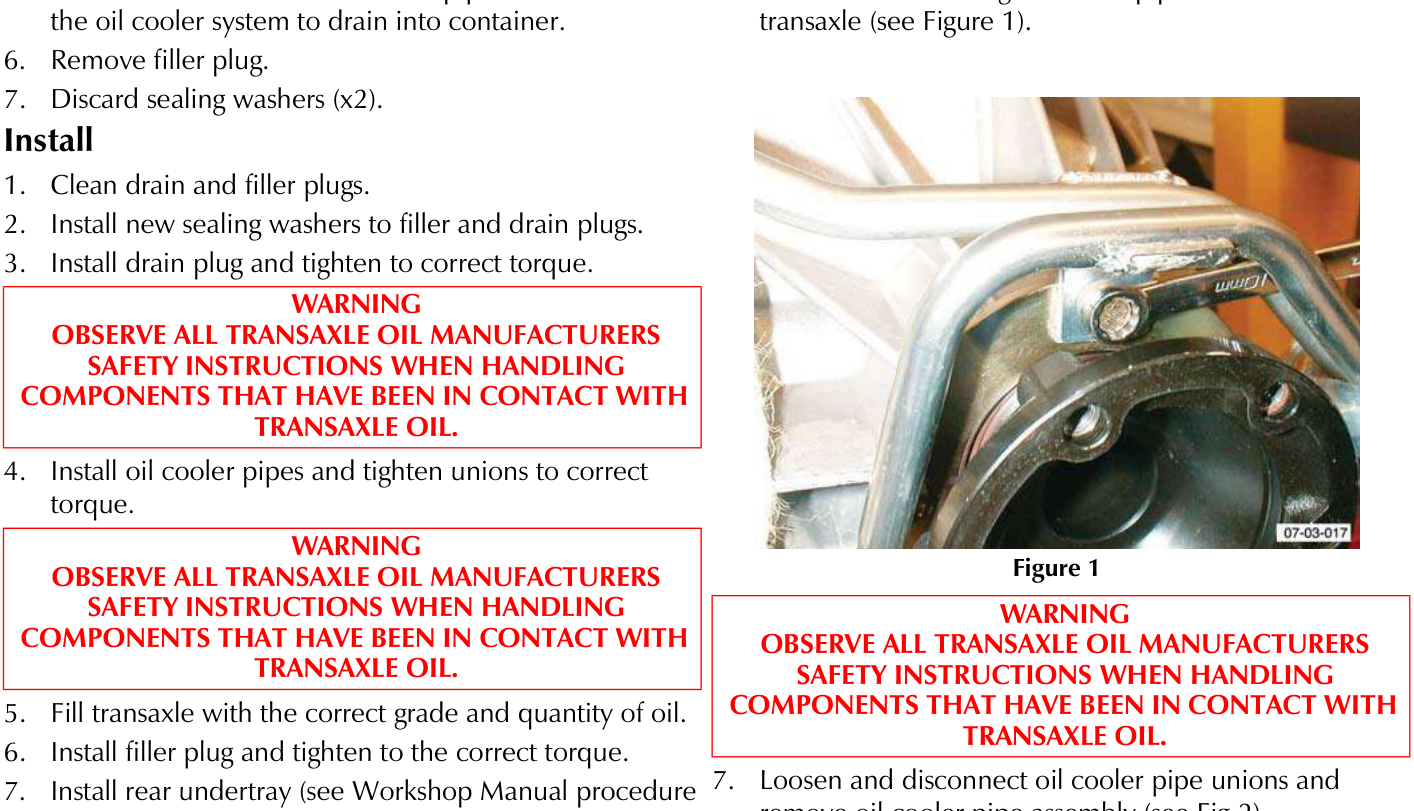 Oil cooler pipes bracket to transaxle