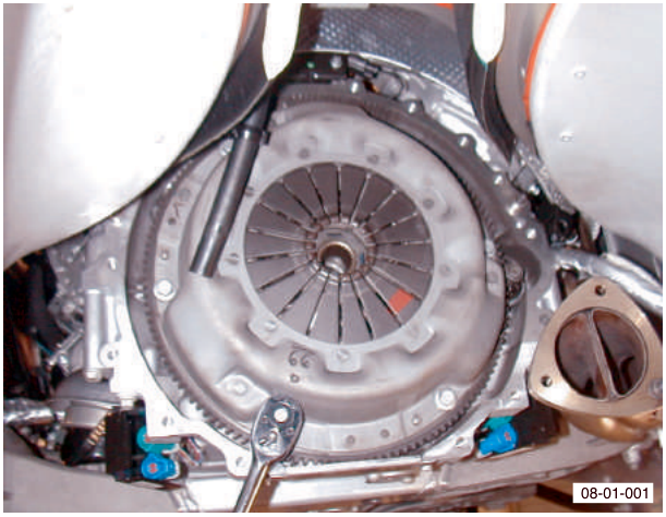 Clutch plate with clutch cover removed