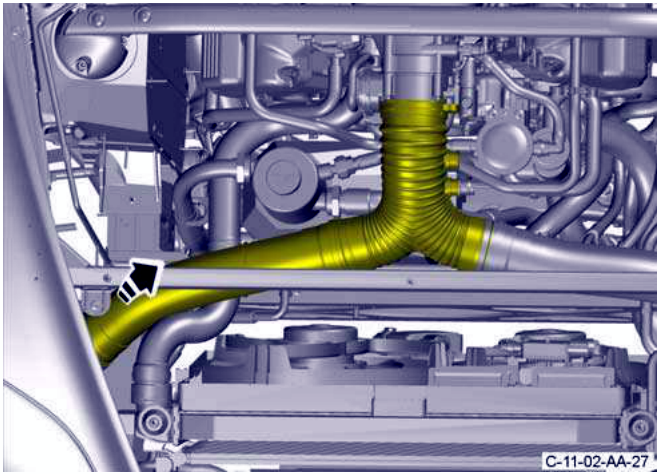 Air intake pipe disconnected from outlet pipe