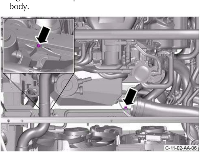 Screws attaching oil tank to body