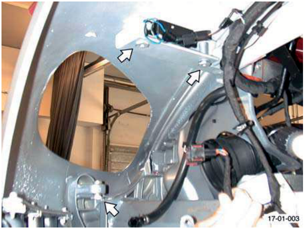 Headlamp assembly with bolts and wiring