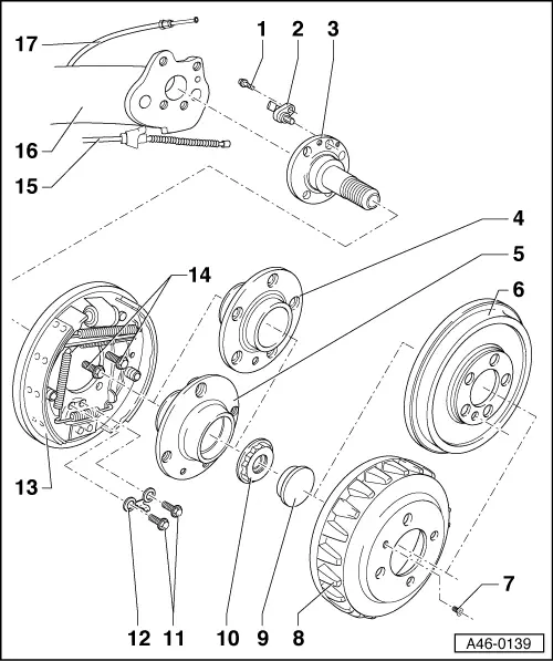 Audi Workshop Manuals > A2 > Brake system > Brake, brake mechanics ...