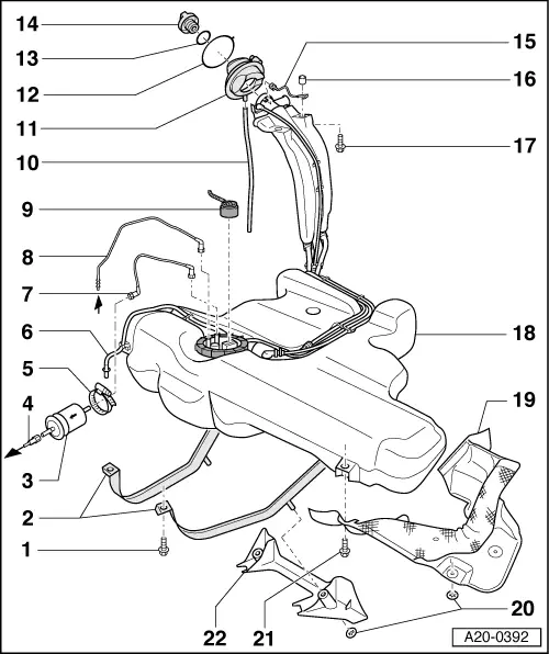Audi Service and Repair Manuals > A3 Mk1 > Power unit Fuel supply system, petrol