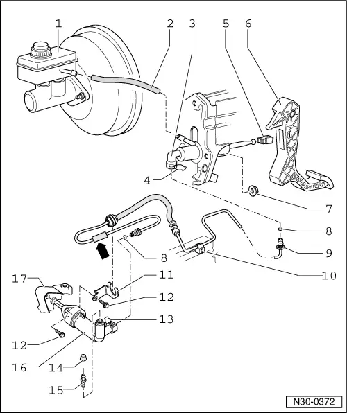 Golf 4 схема. Сцепление гольф 4 1.6 схема. Схема гидравлического сцепления VW t4. Volkswagen Golf 4 схема сцепления. Система сцепления гольф 4.
