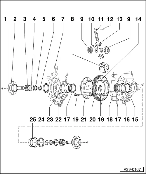 Audi Manuals > A3 Mk1 > Power transmission > 5speed manual gearbox 02K > Final drive