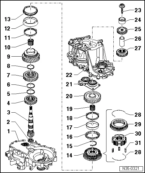 Audi Manuals > A3 Mk2 > Power transmission > 6speed manual