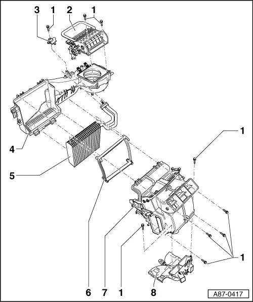 Audi Service and Repair Manuals > A4 Cabriolet Mk2 > Heating