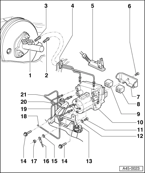 Audi Service and Repair Manuals > A4 Mk1 > Brake system ABS